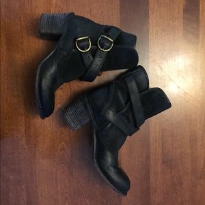 Fiorentini + Baker Black Double Buckle Ankle Boots
